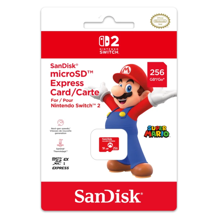 nintendo switch 2 sandisk 256 gb kartica