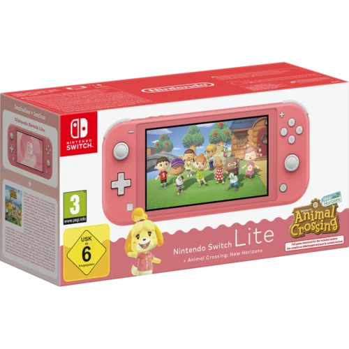 Nintendo Switch Lite coral Animal Crossing New Horizons