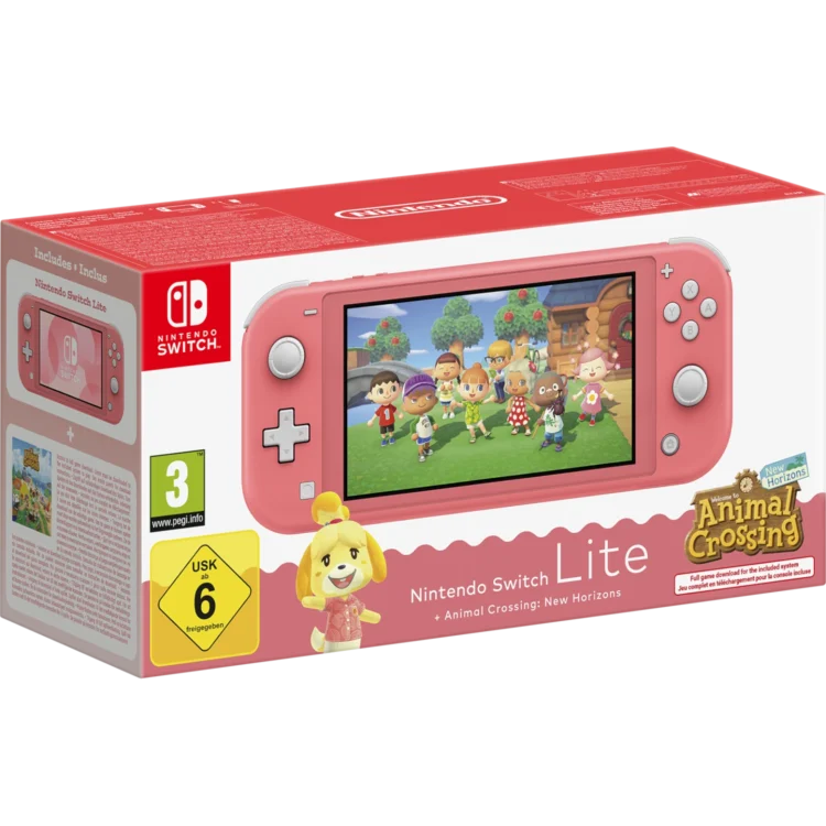 Nintendo Switch Lite coral Animal Crossing New Horizons