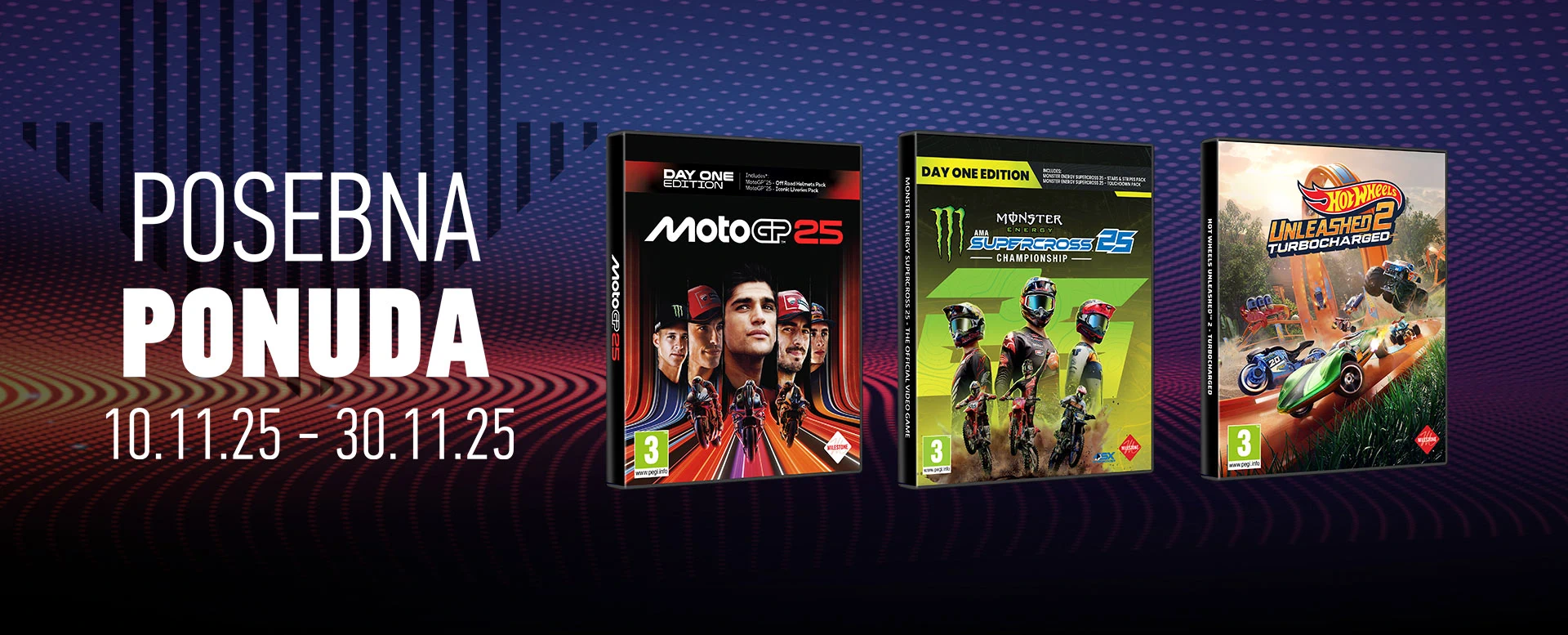 <b>Posebna ponuda</b> hit naslova MotoGP, Monster Energy Supercross i Hot Wheels Unleashed 2 do 30.11.2025.