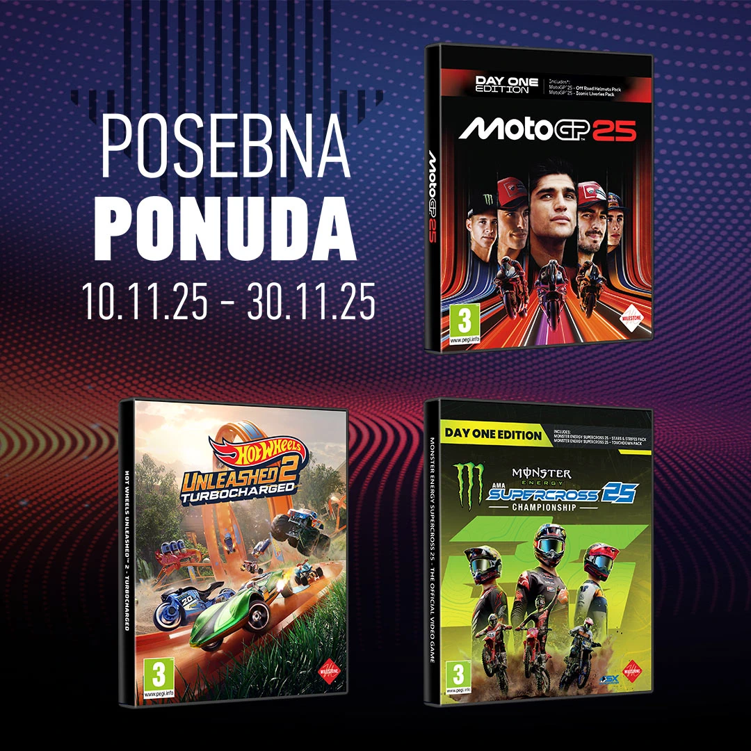 <b>Posebna ponuda</b> hit naslova MotoGP, Monster Energy Supercross i Hot Wheels Unleashed 2 do 30.11.2025.