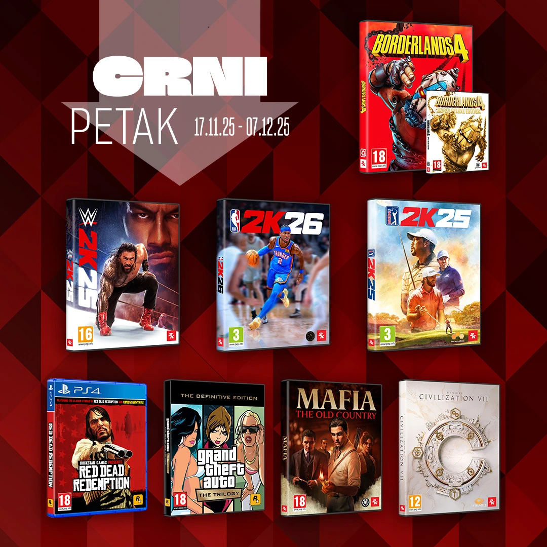 <b>Posebna ponuda Take2</b> naslova za Crni Petak, iskoristi akciju sve od 7.12.2025. ili do isteka zaliha