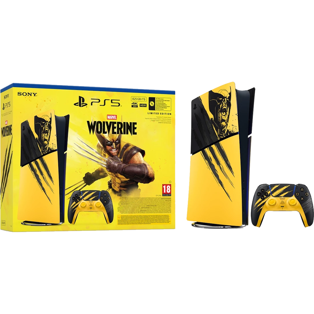 PlayStation 5 Digital Edition E chassis Marvel’s Wolverine Battle Yellow Limited Edition VCH