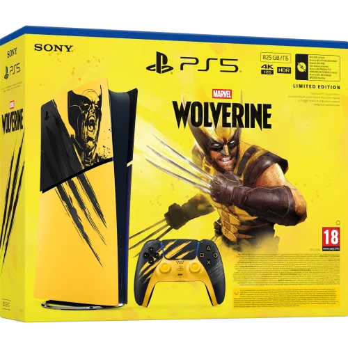 PlayStation 5 Slim Digital Edition E Chassis Marvel's Wolverine Battle Yellow Limited Edition