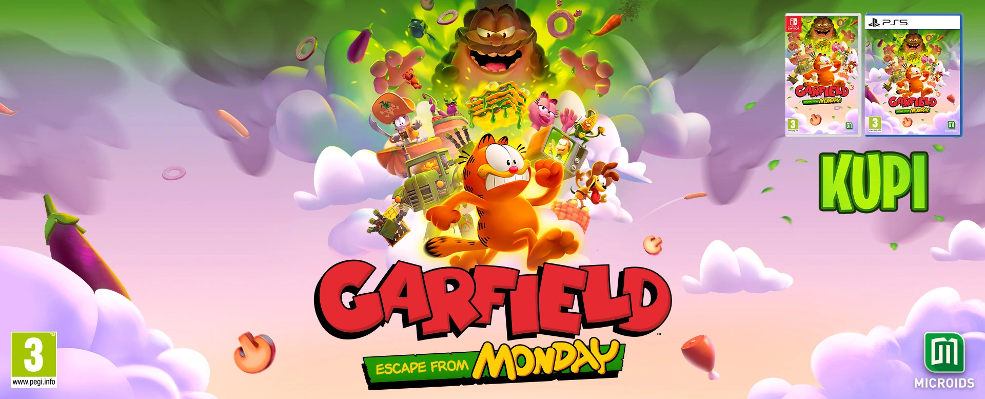 Zaigraj <b>Garfield: Escape from Monday</b>, šarenu 3D platformsku avanturu, sada u prodaji!