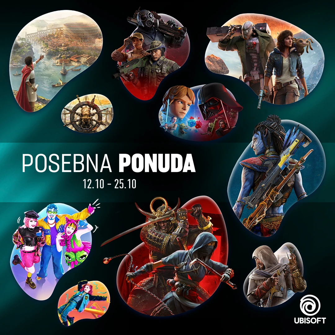 Posebna ponuda <b>Ubisoft</b> hit igara, akcija traje do 25.10.2026. ili do isteka zaliha!