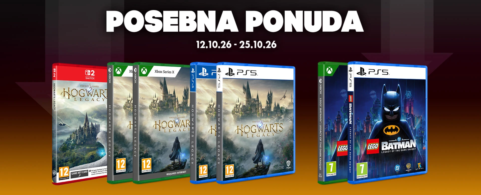 Posebna ponuda <b>Warner Bros.</b> hit igara, akcija traje do 25.10.2026. ili do isteka zaliha!